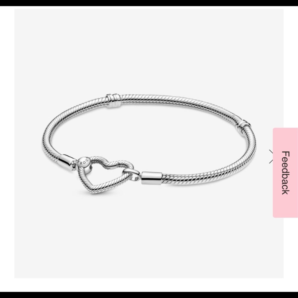 Pandora Moments Heart Closure Snake Chain Bracelet